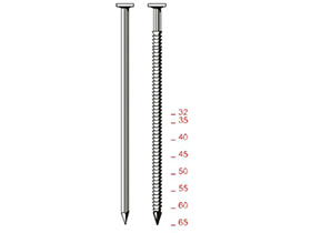 Vinys ritėse TC storis  2.2 – 2.5  mm ilgis 32-65 mm